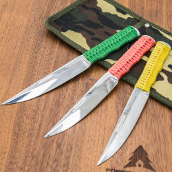 Knives throwing pirate sport 16 chrome colored hands 3pcs in a case (0821-3)